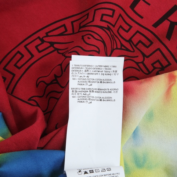 NWT Versace Tye Dye Multi Color Long Sleeve T Shirt, Small (but fits like a M/L) - Picture 7 of 9